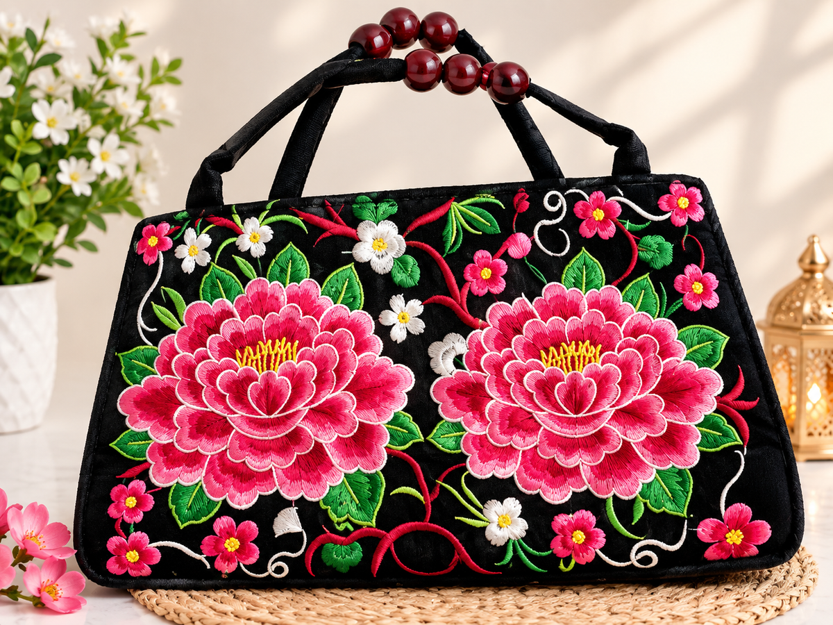 beautiful embroidered handbag