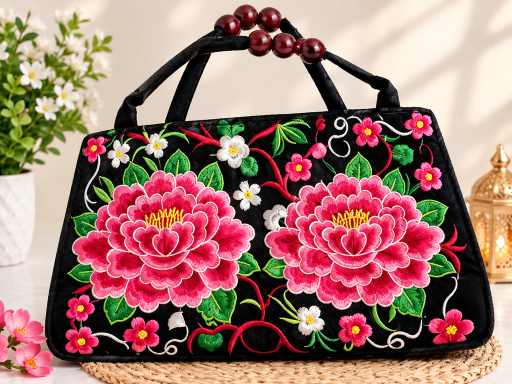 beautiful embroidered handbag