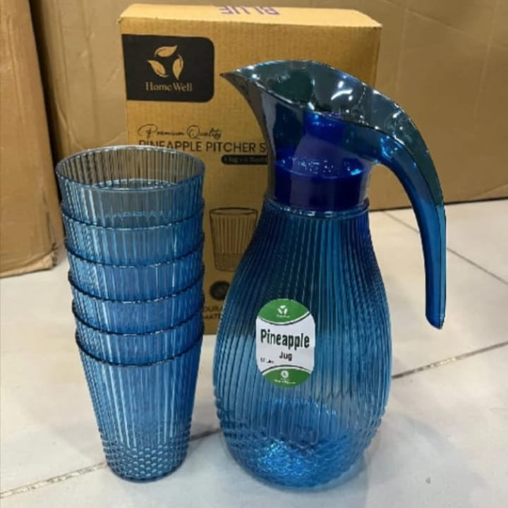 Pineapple Jug glass 7 pcs