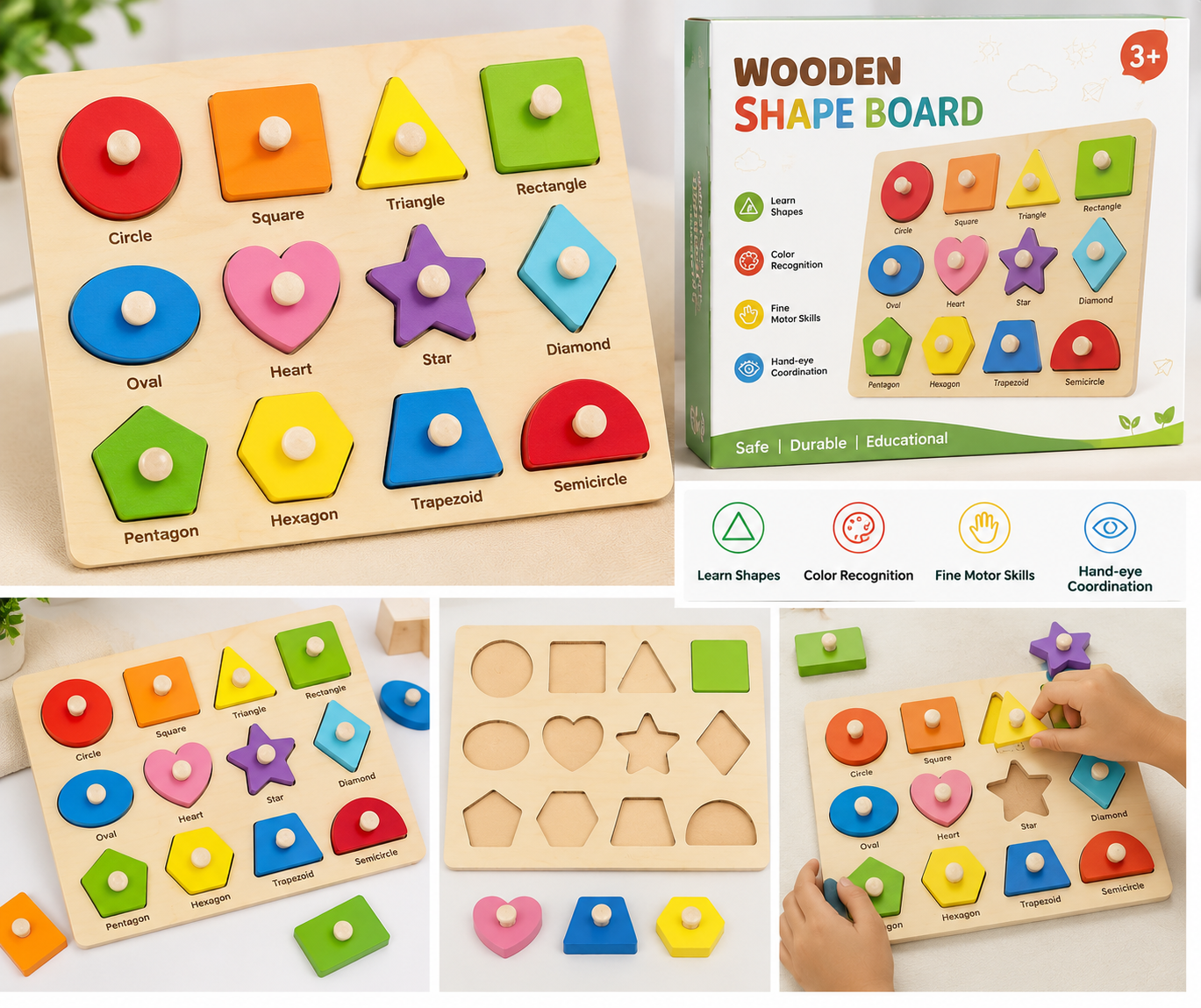Wooden Shape Board Shape Learning Board